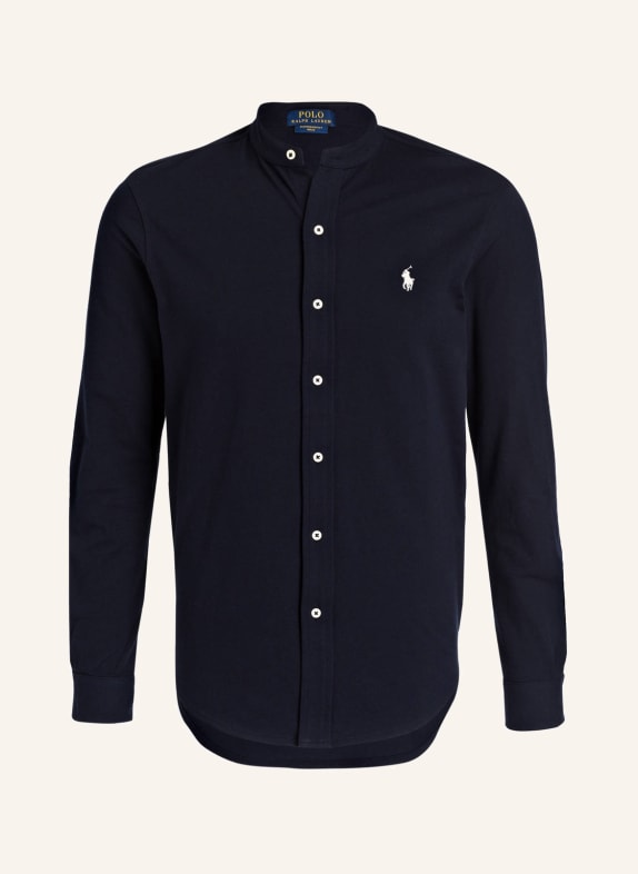 POLO RALPH LAUREN Piqué shirt standard fit with stand-up collar DARK BLUE
