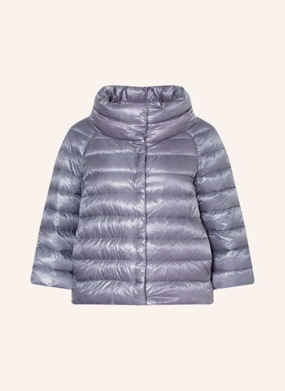 HERNO Down jacket SOFIA with 3/4 sleeves BLUE GRAY