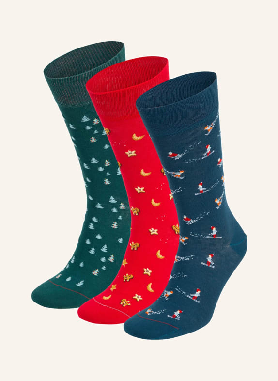VON Jungfeld 3er-Pack Strümpfe DESIGN in Geschenkbox MULTICOLOR