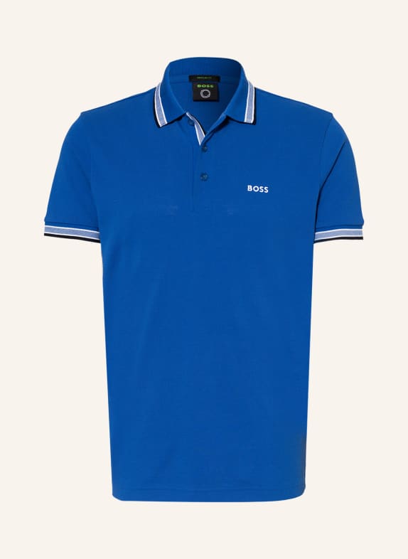 BOSS Piqué polo shirt PADDY CURVED regular fit BLUE
