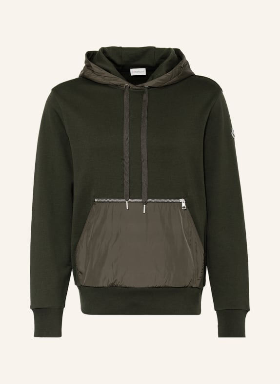 MONCLER Hoodie in mixed materials KHAKI