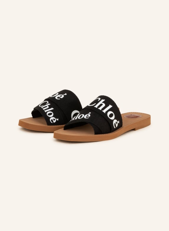 Chloé Pantoletten WOODY SCHWARZ/ WEISS