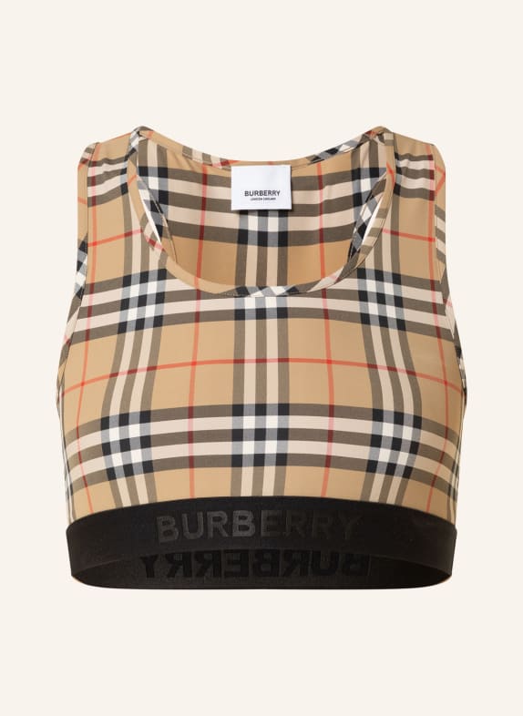 BURBERRY Cropped-Top DALBY BEIGE/ BRAUN/ ROT