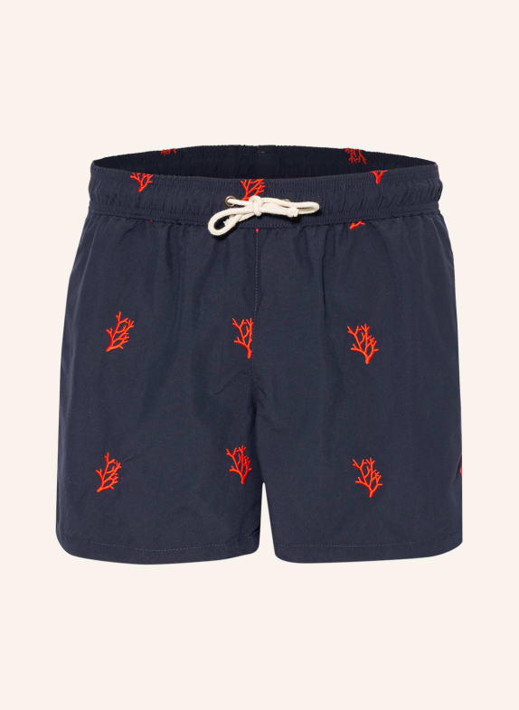 RIPA RIPA Swim shorts POSITANO EMBROIDERED with embroidery RED/ BLACK