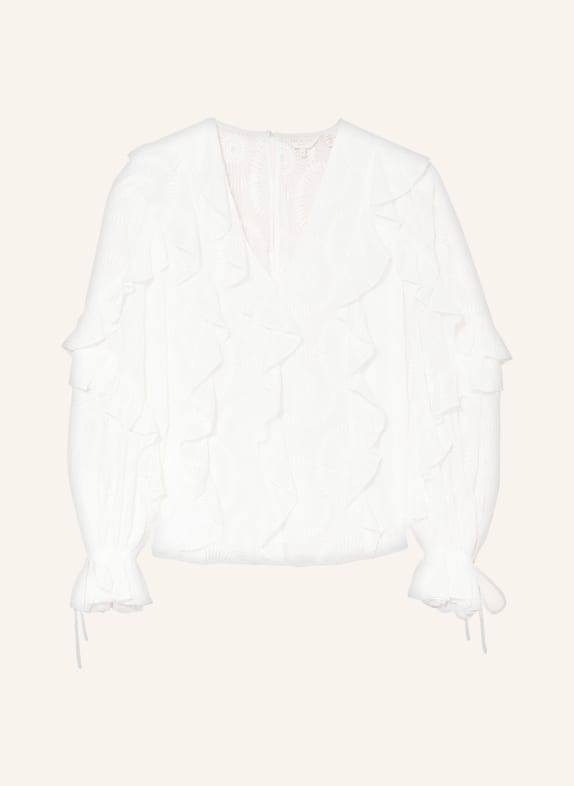 TED BAKER Bluse JANEIO mit Rüschen und Stickereien WEISS