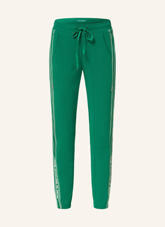 CAMBIO Trousers JORDEN with tuxedo stripe GREEN