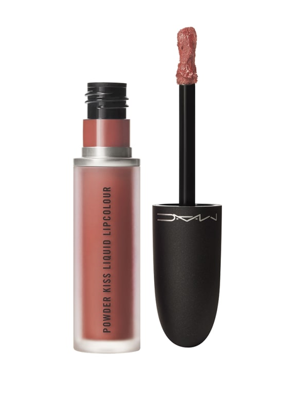 M.A.C POWDER KISS LIQUID LIPCOLOUR OVER THE TAUPE
