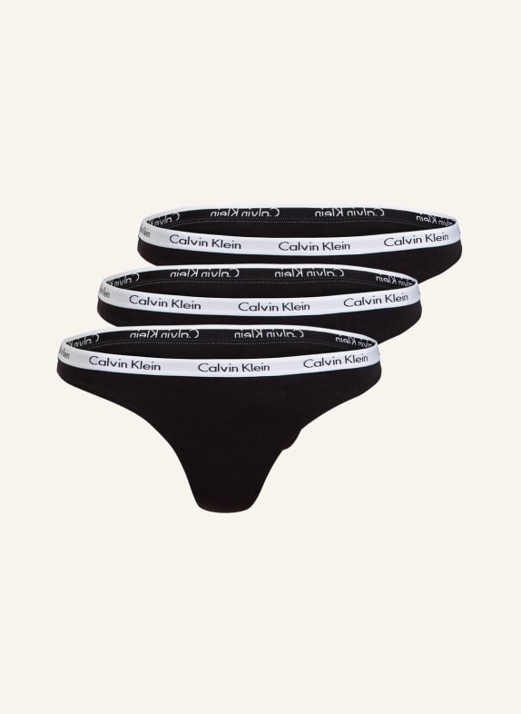 Calvin Klein 3-pack thongs CAROUSEL BLACK