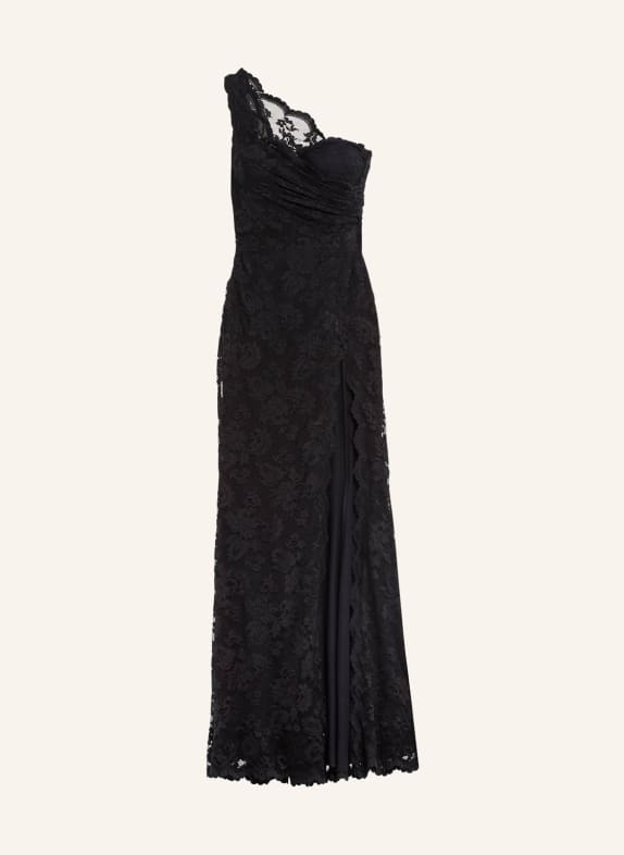 OLVI'S One-shoulder evening dress made of lace BLACK