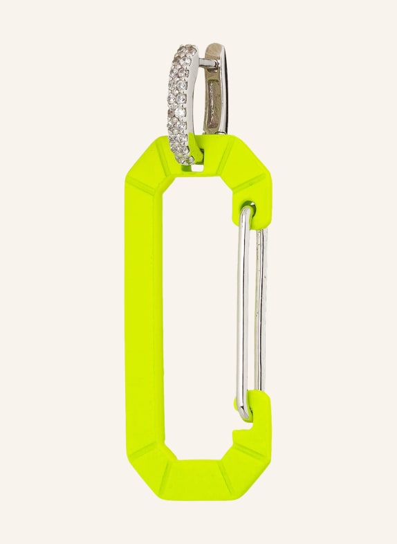 EÉRA Earring CHIARA BIG with diamonds  SILVER/ NEON YELLOW