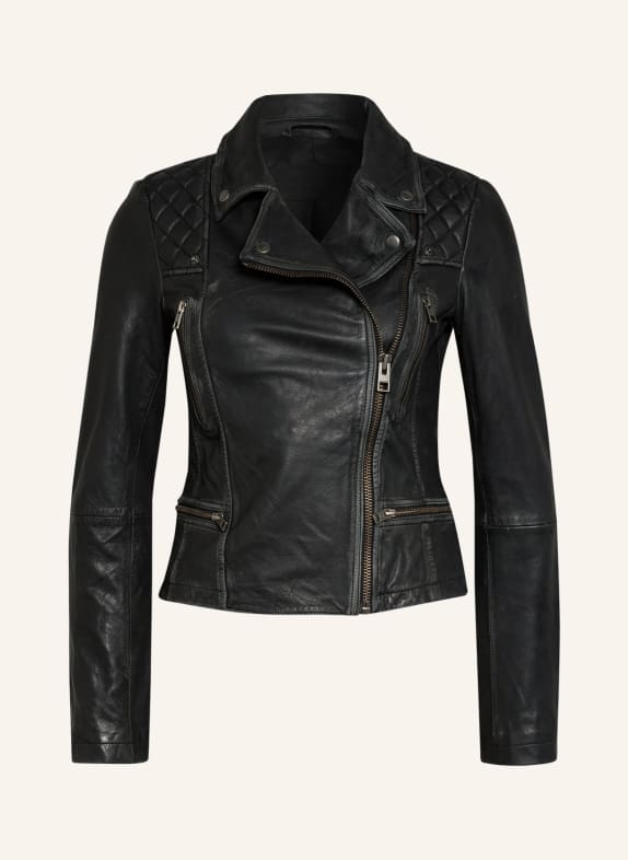 ALLSAINTS Leather jacket CARGO BIKER BLACK