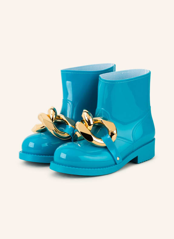 JW ANDERSON Rubber boots CHAIN NEON BLUE