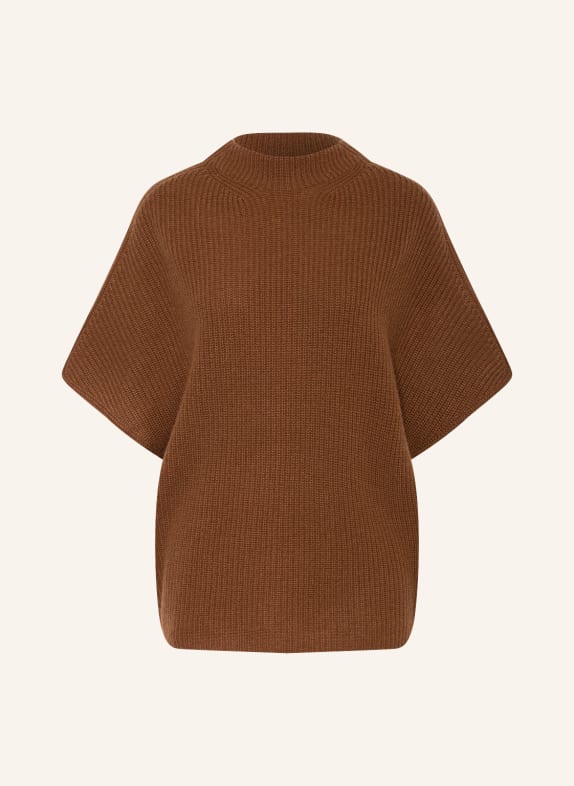 darling harbour Short sleeve sweater with cashmere  COGNAC