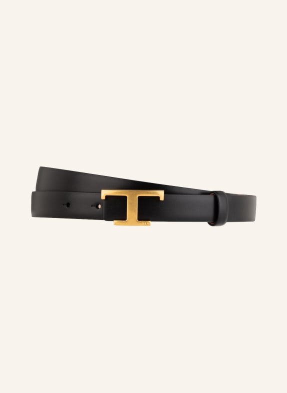 TOD'S Reversible leather belt BLACK/ LIGHT PINK