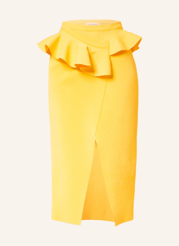 Alexander McQUEEN Knit skirt with frills YELLOW
