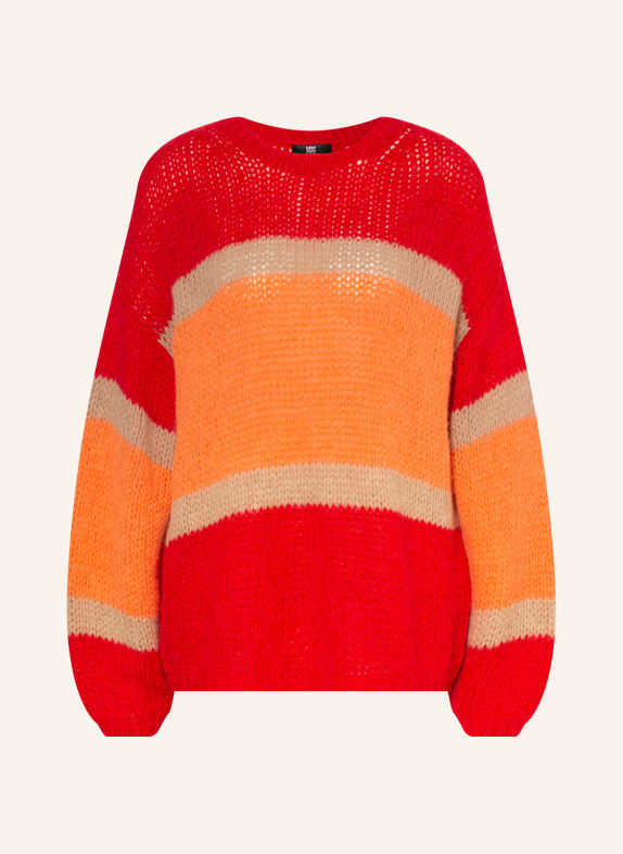 RIANI Oversized sweater with alpaca RED/ BEIGE/ ORANGE