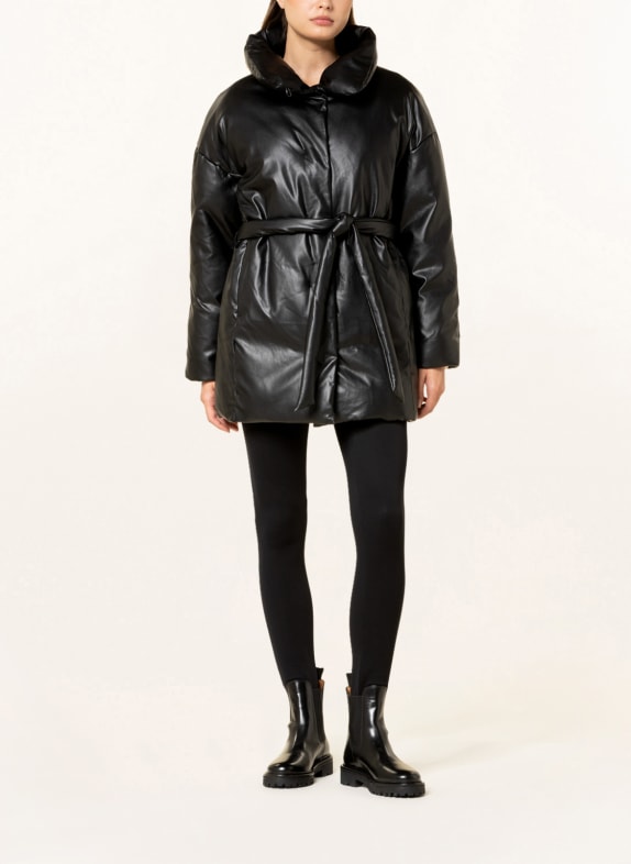 RIANI Leather look coat BLACK