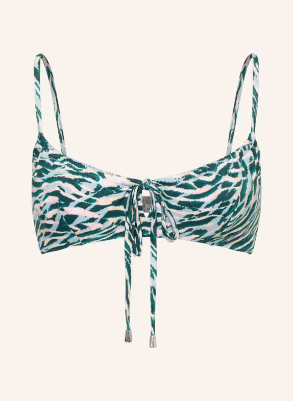 SEAFOLLY Bralette bikini top WILD AT HEART GREEN/ LIGHT ORANGE