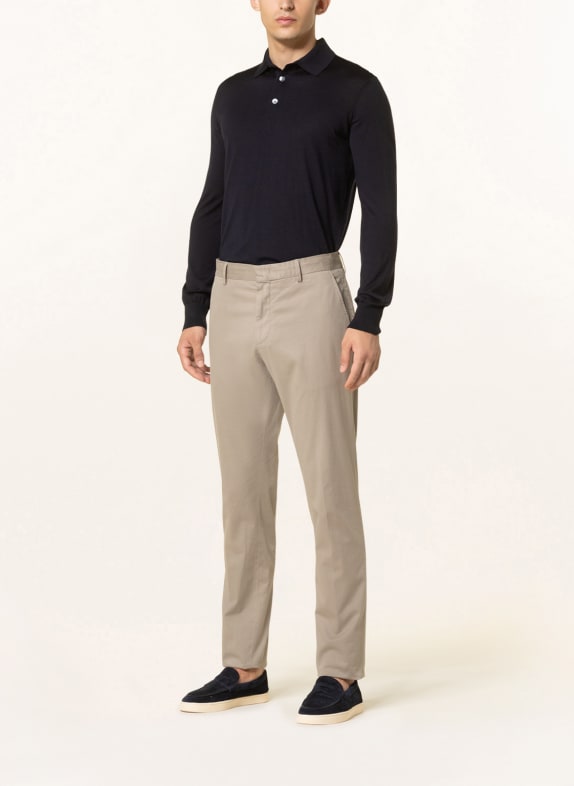 ZEGNA Gebreid poloshirt met zijde DONKERBLAUW