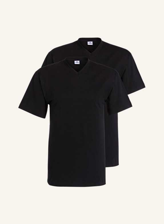 RAGMAN 2-pack V-neck shirts BLACK