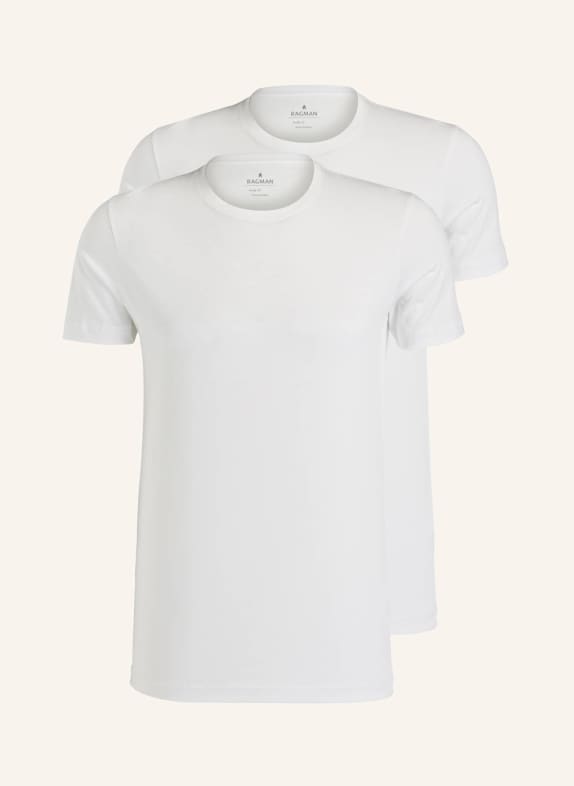 RAGMAN 2-pack T-shirts WHITE
