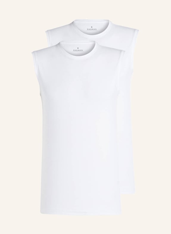 RAGMAN 2-pack undershirts WHITE