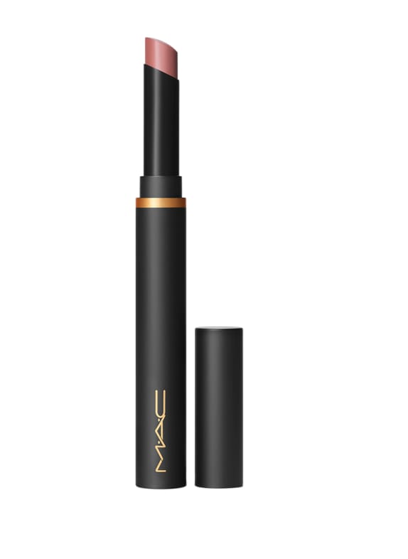 M.A.C POWDER KISS LIPSTICK OVER THE TAUPE