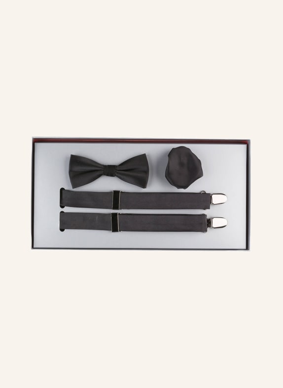 MONTI Set: Suspenders and bow tie BLACK