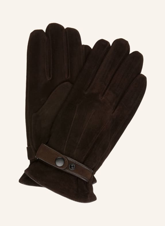 STROKESMAN'S Leather gloves DARK BROWN