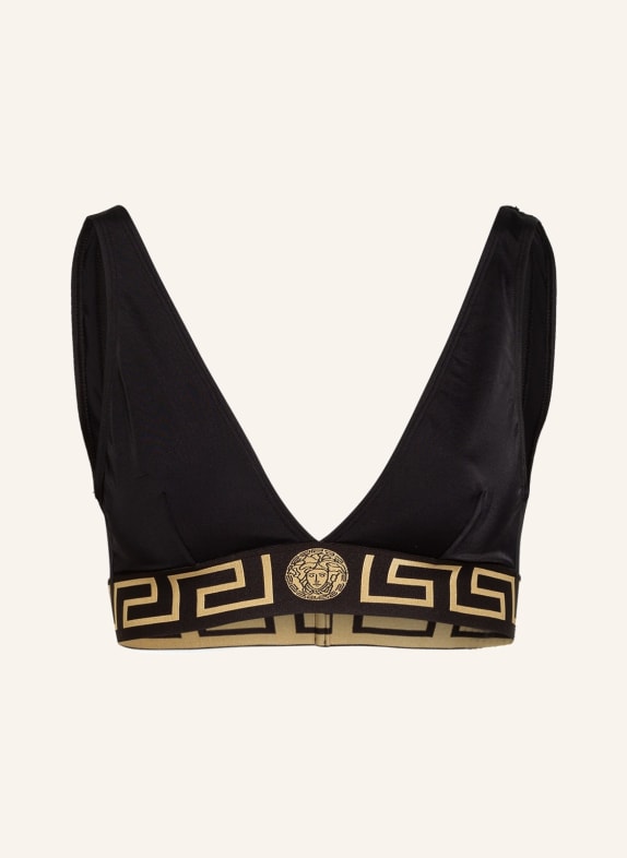 VERSACE Triangle bikini top BLACK/ GOLD