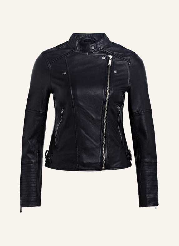 REISS Leather jacket TALLIS BLACK