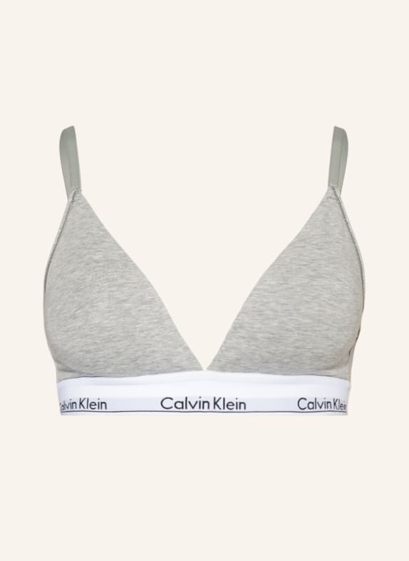 Calvin Klein Trojúhelníková podprsenka MODERN COTTON SVĚTLE ŠEDÁ