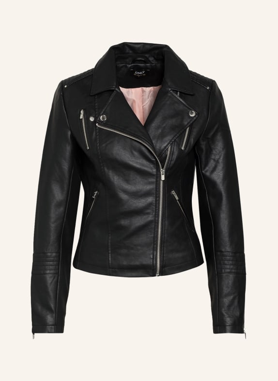 ONLY Biker jacket in leather look BLACK