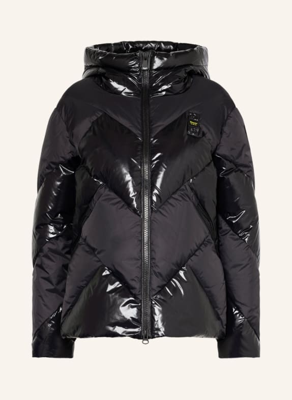 Blauer Daunenjacke