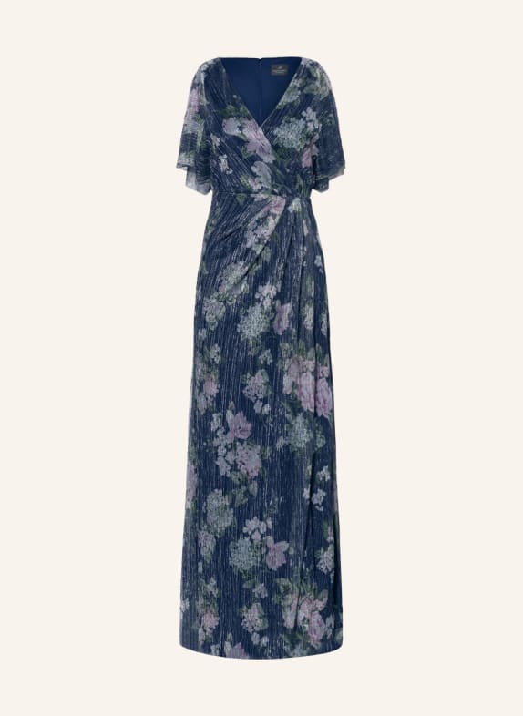 ADRIANNA PAPELL Evening dress made of mesh with glitter thread DARK BLUE/ GREEN/ LIGHT PURPLE