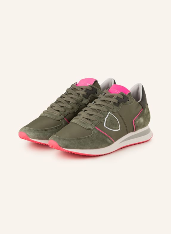 PHILIPPE MODEL Sneakers TRRPX OLIVE/ NEON PINK