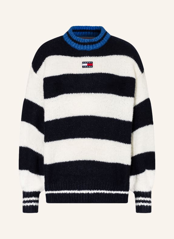 TOMMY JEANS Oversized-Pullover DUNKELBLAU/ WEISS