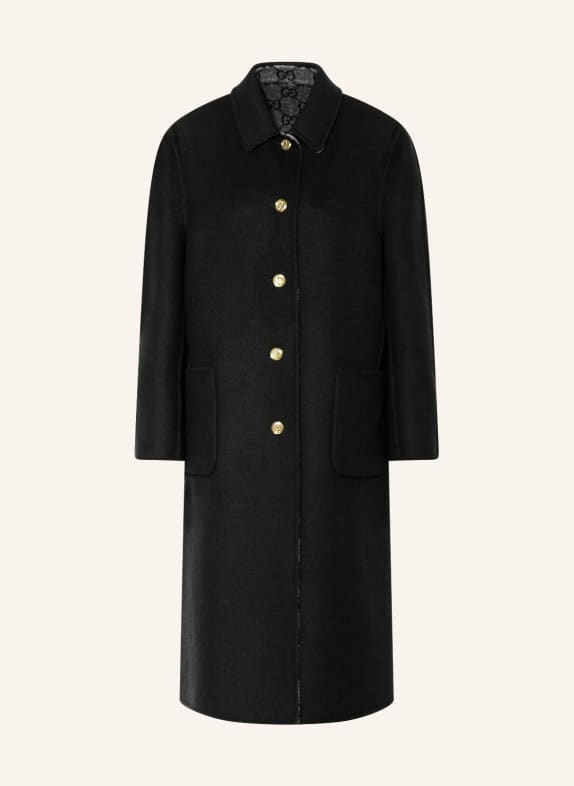 GUCCI Reversible wool coat 1189 BLACK/GREY