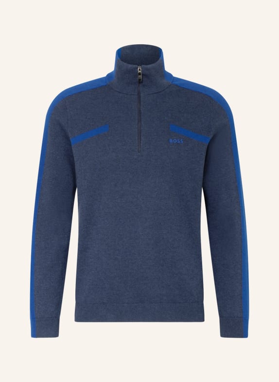 BOSS Half-zip sweater ZUROCK BLUE/ DARK BLUE