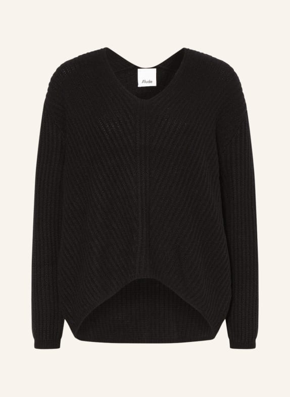 ALLUDE Oversized-Pullover aus Cashmere SCHWARZ