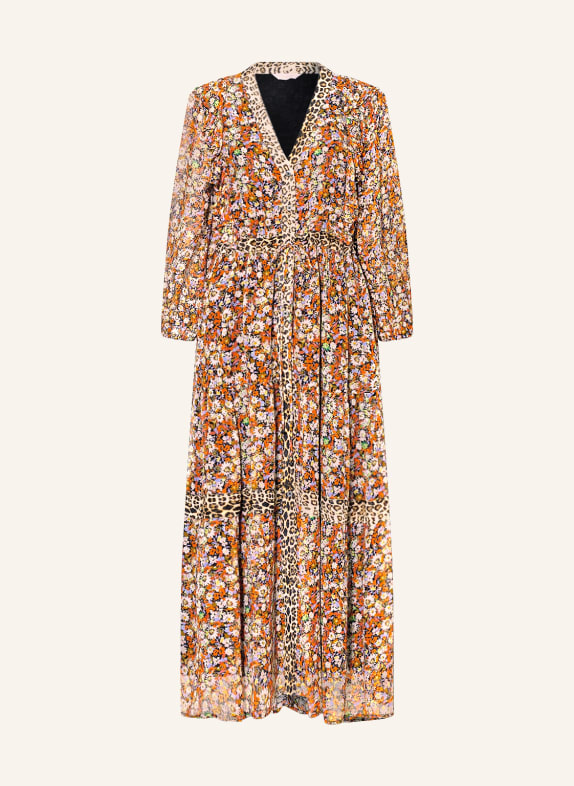 FrogBox Kleid mit 3/4-Arm ORANGE/ HELLBLAU/ WEISS
