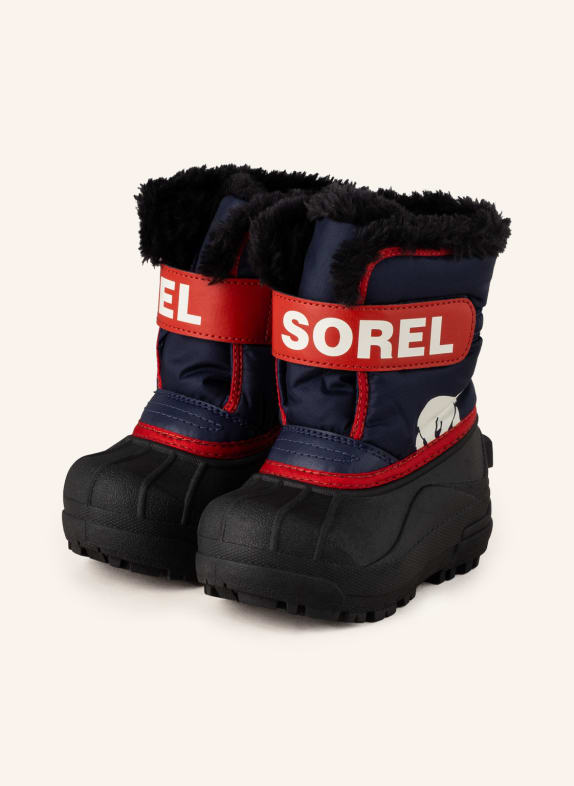 SOREL Boots ČERNÁ/ TMAVĚ MODRÁ/ ČERVENÁ