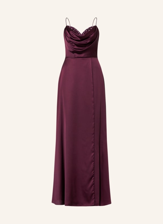 unique Evening dress with decorative gems and stole FUCHSIA