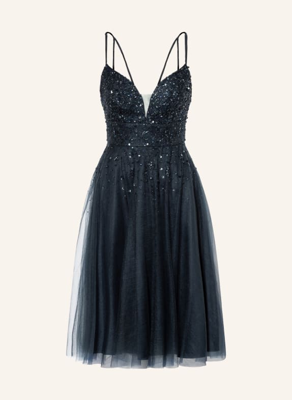 unique Cocktail dress with sequins and stole DARK BLUE