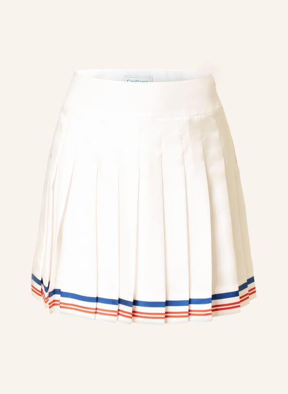 Casablanca Pleated skirt made of silk WHITE/ DARK BLUE/ RED
