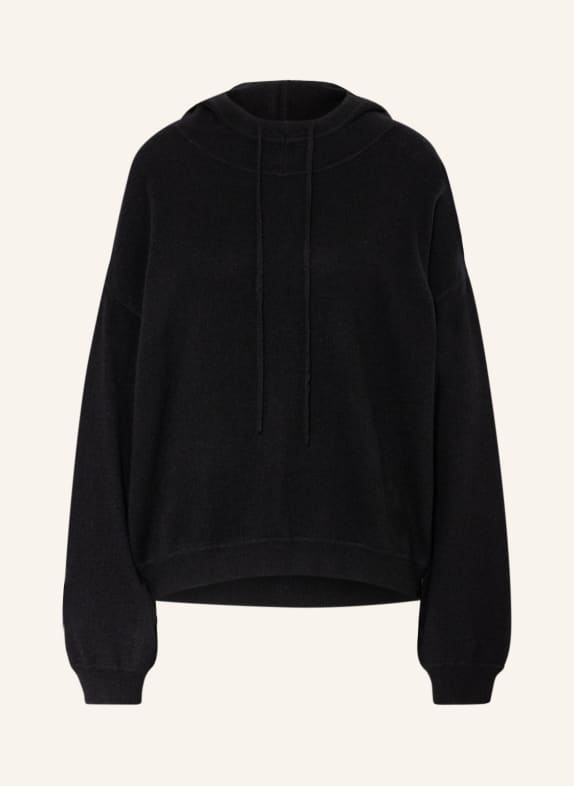 LOULOU STUDIO Knit hoodie LINOSA made of cashmere BLACK