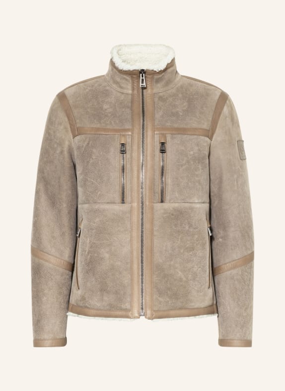 BELSTAFF Lederjacke TUNDRA mit Lammfell TAUPE