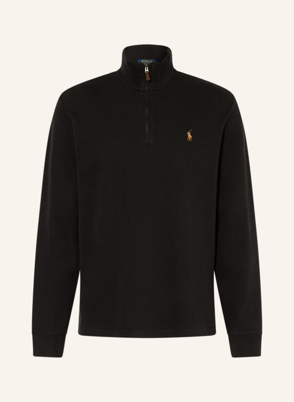 POLO RALPH LAUREN Half-zip sweater in sweatshirt fabric BLACK