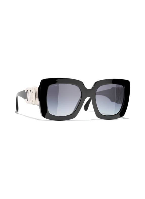 CHANEL Kwadratowe okulary przeciwsłoneczne 1082S6 – CZARNY / SZARY GRADIENT
