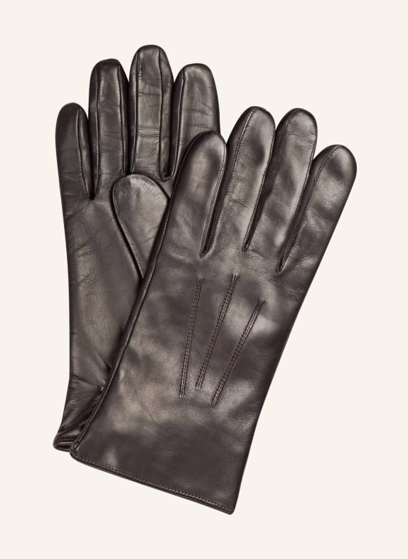 ROECKL Leather gloves KLASSIKER DARK BROWN